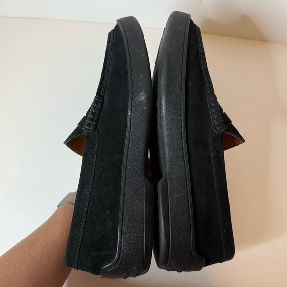 Tod’s Black Suede Loafers Slide On Slip On Leather Driving Penny Shoes Size 10.5 main image 3